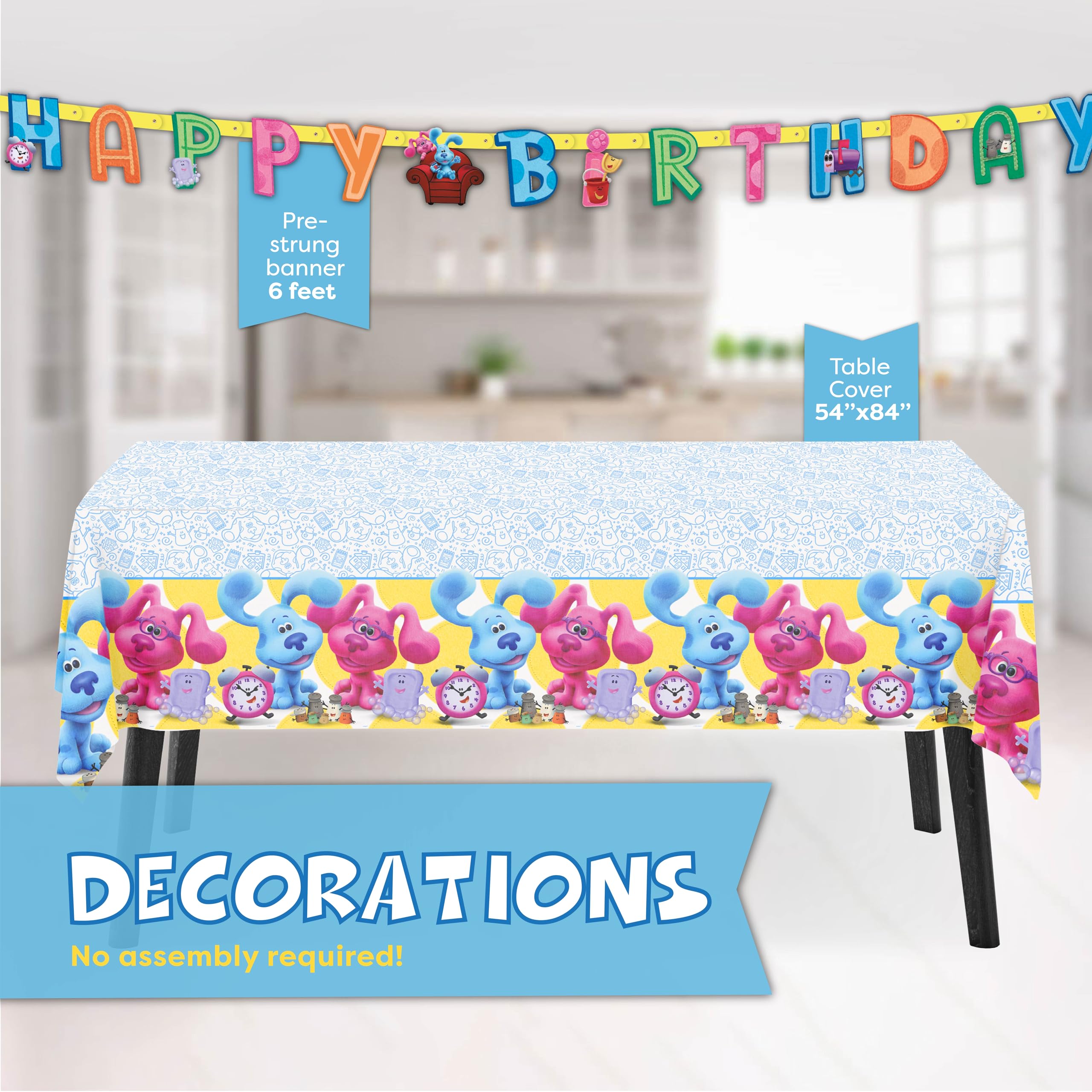 Unique Blues Clues napkins catch crumbs and add color to the table