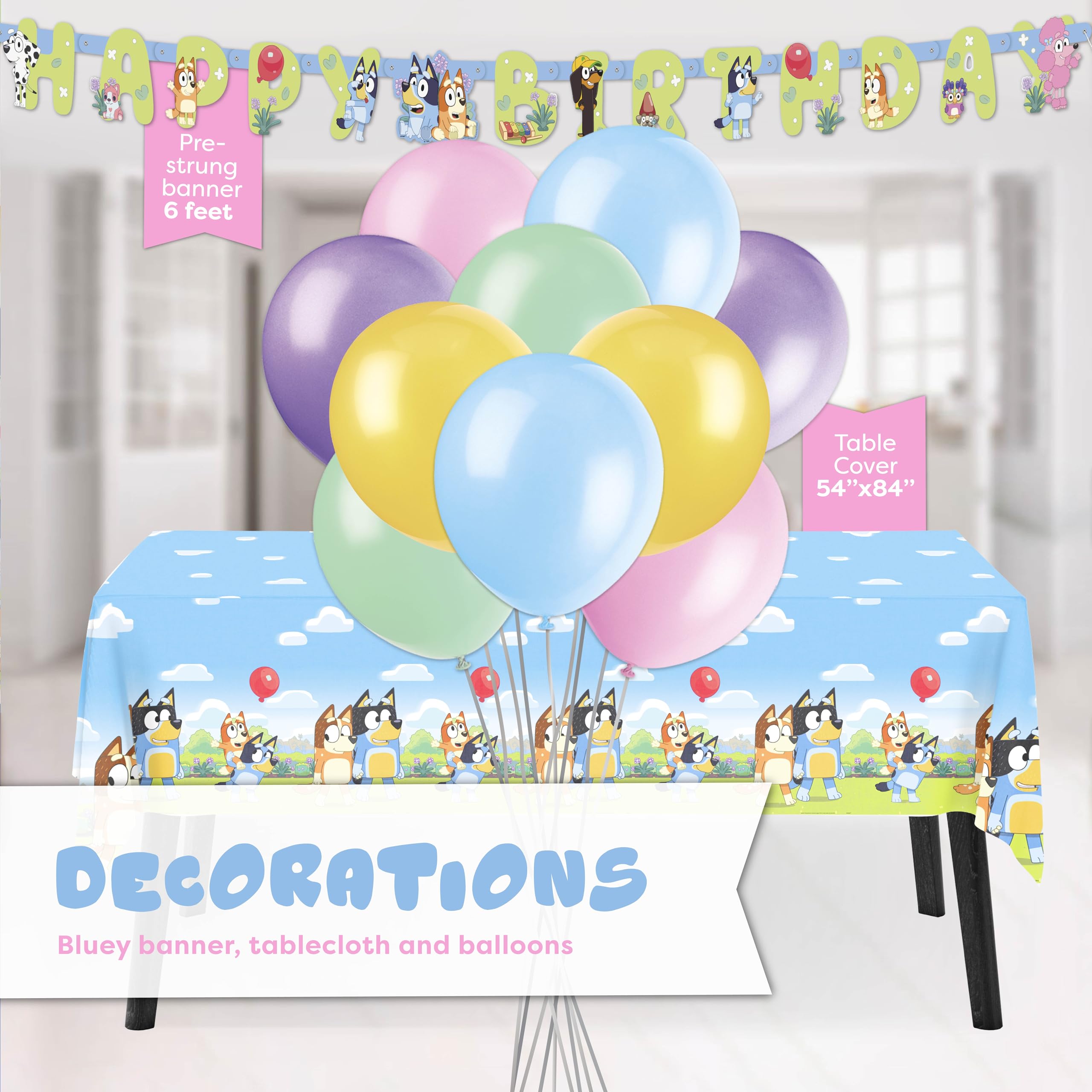 Unique Bluey multicolor balloons brighten the venue and create playful moments.