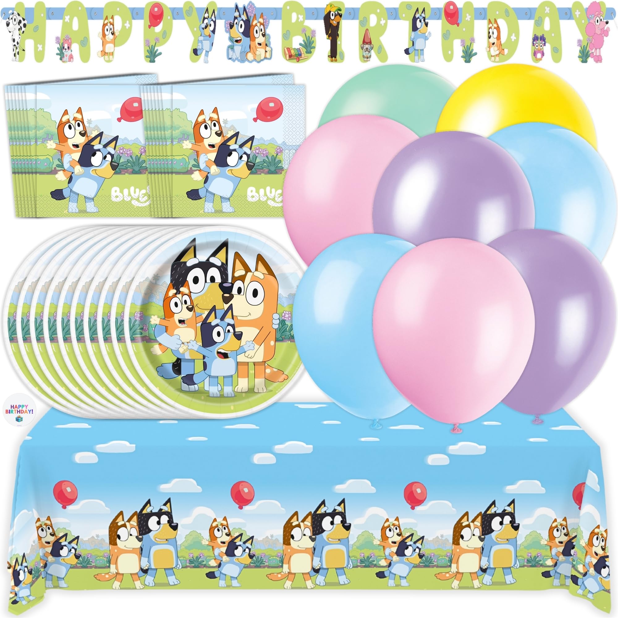 Unique Bluey birthday plates for colorful, kid-friendly meals at a themed party.