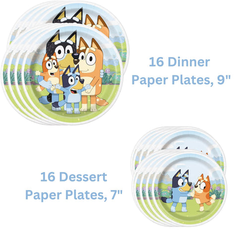Unique Bluey dessert plates 7in for cake and treats.