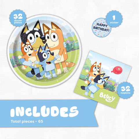 Unique Bluey 6.5-inch napkins offer quick, absorbent cleanup for celebrations.