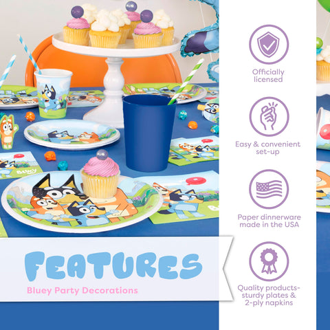 Unique Bluey napkins 9-inch pair with plates for quick, tidy table settings.