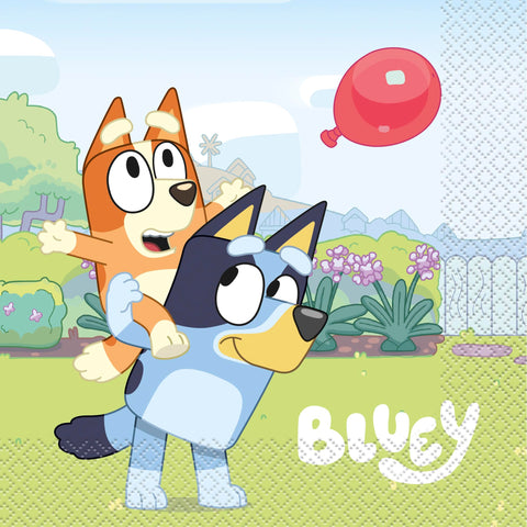 Unique Bluey party scene display shows coordinated setup.