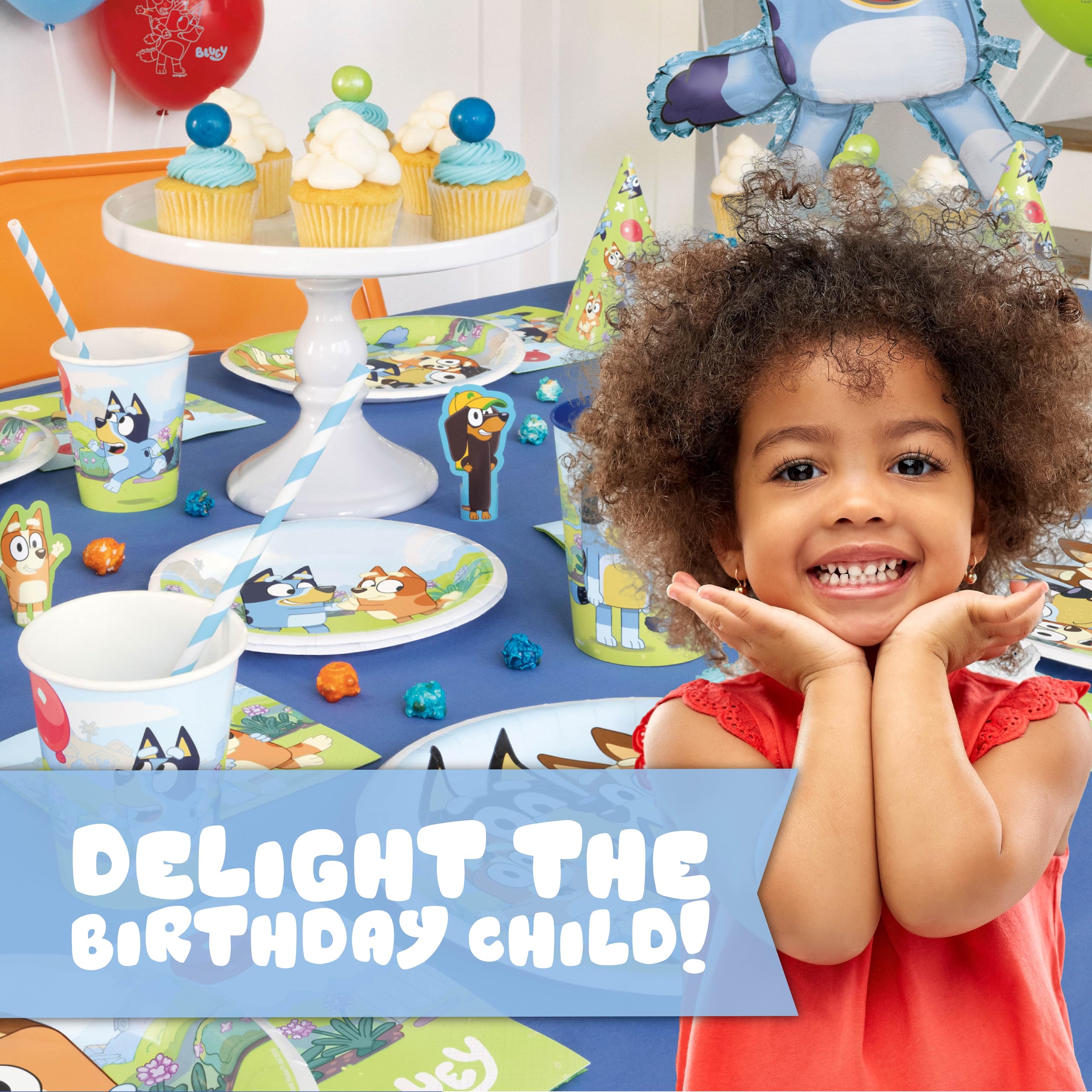 Unique Bluey heavy-duty paper tableware withstands party meals.