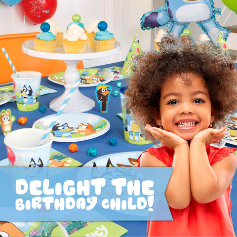 Unique Bluey heavy-duty paper tableware withstands party meals.