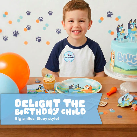 Unique Bluey tableware set providing complete themed coverage for meals and desserts