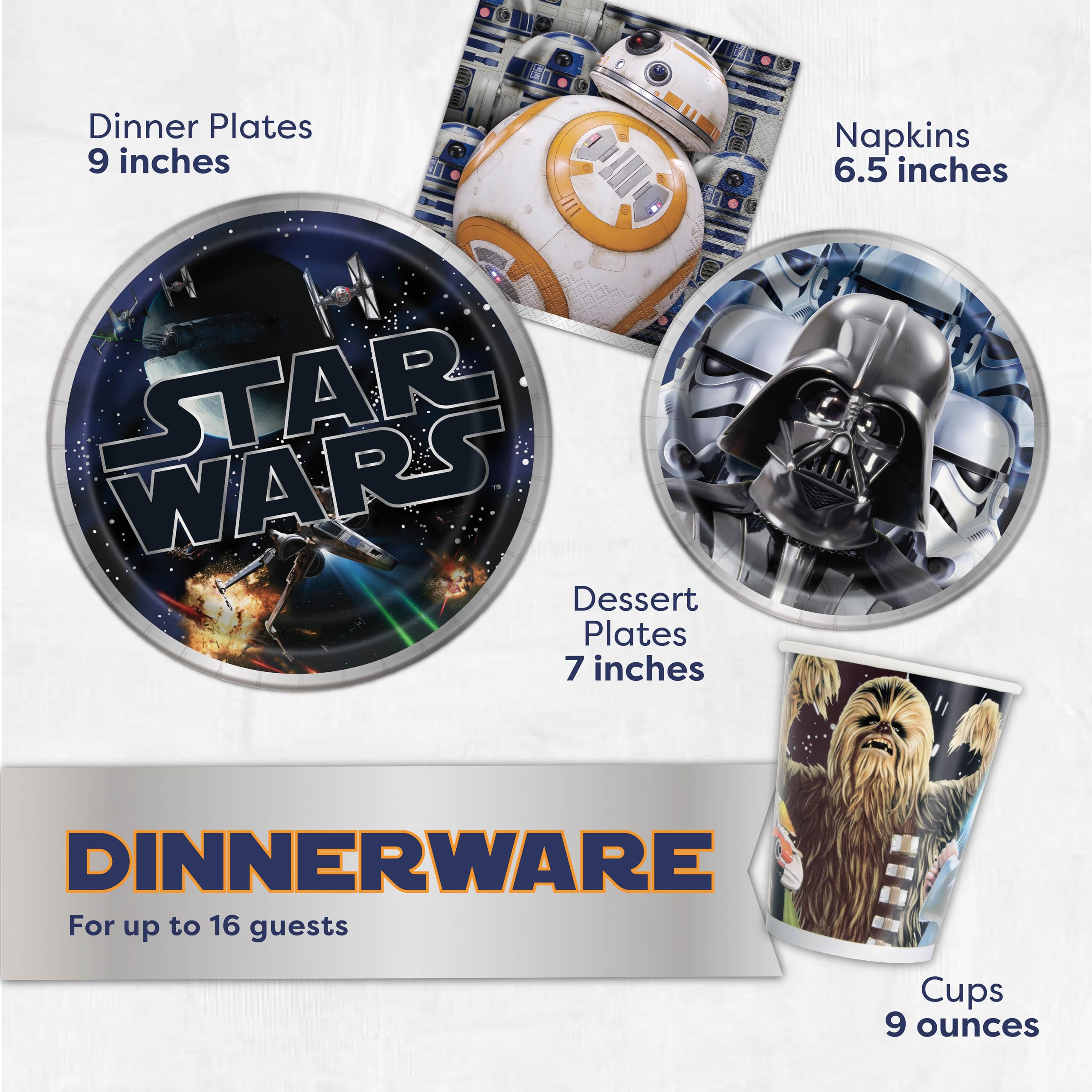 Unique Classic Star Wars 7-inch cake plates for treats