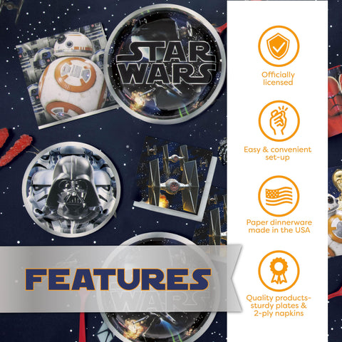 Unique Classic Star Wars cups and napkins for coordinated serving