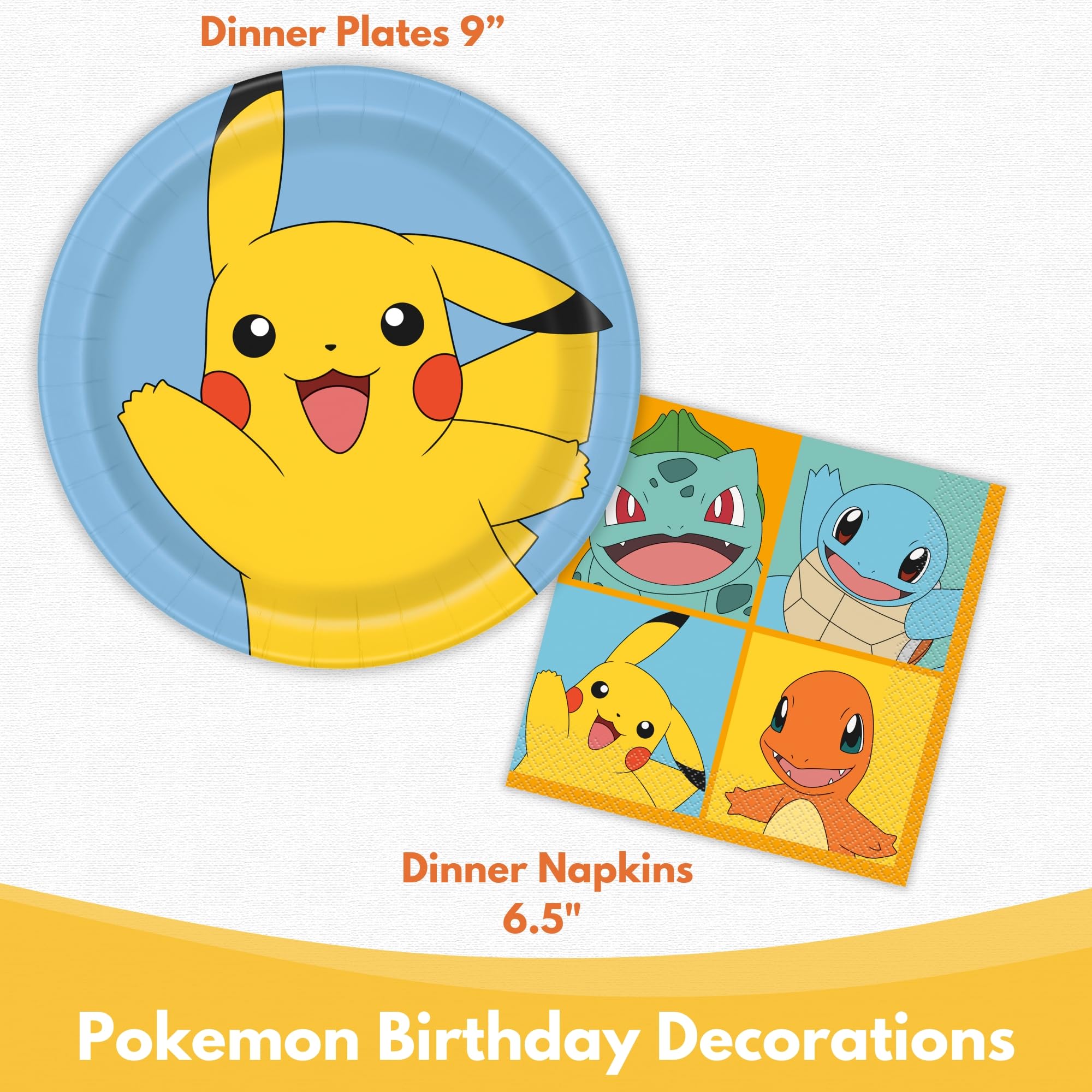 Unique coordinating Pokemon party supplies to complete the celebration look.