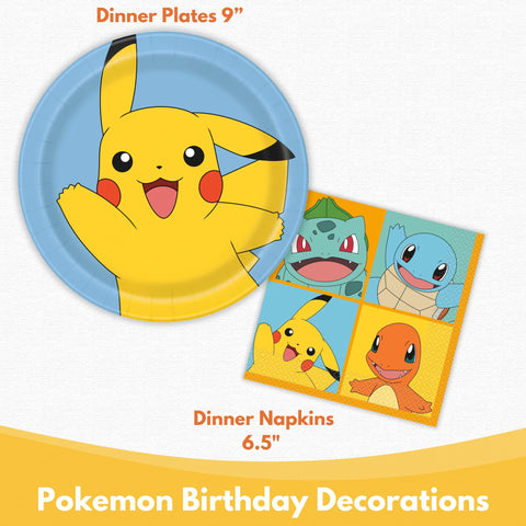 Unique coordinating Pokemon party supplies to complete the celebration look.
