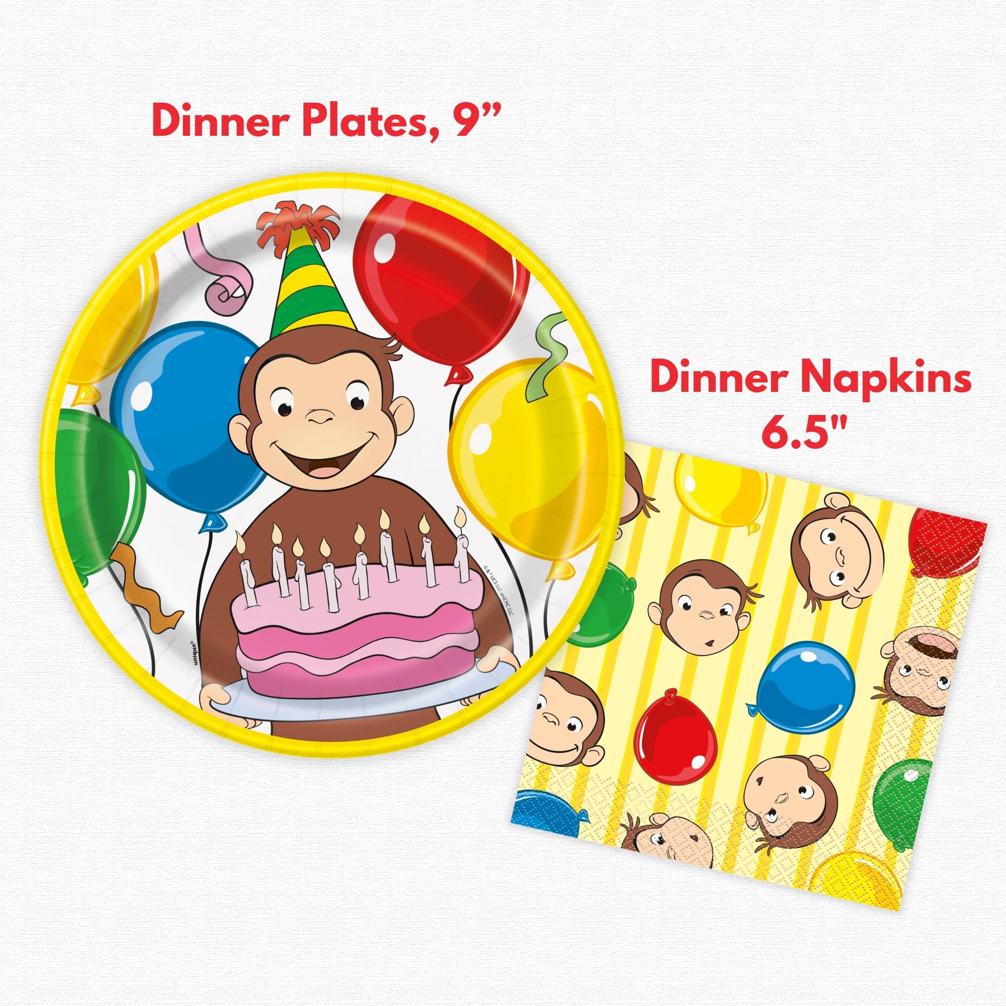 Unique Curious George cake topper with candles as a focal point