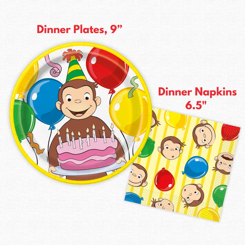 Unique Curious George cake topper with candles as a focal point