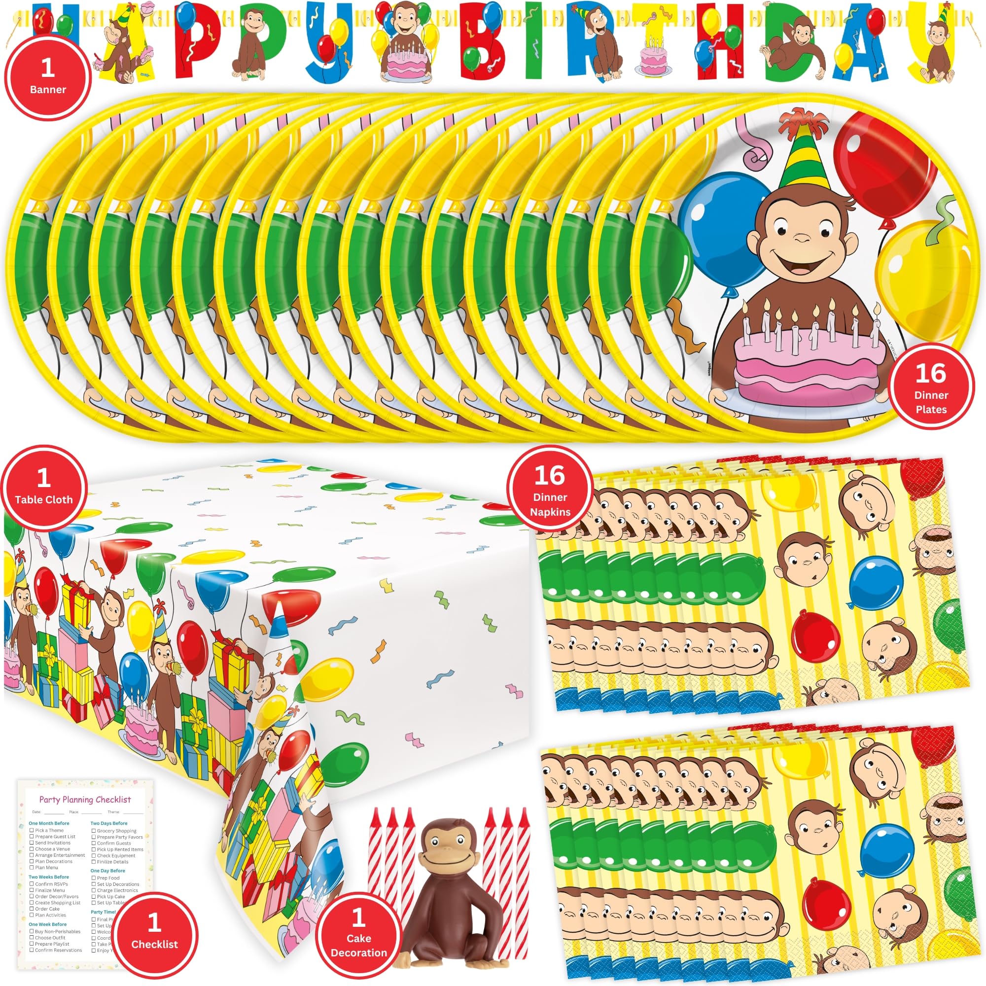 Unique Curious George dinner napkins for color and convenience