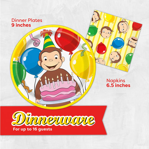 Unique Curious George sticker marks the birthday guest of honor.