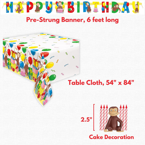Unique Curious George tablecloth protecting surfaces with themed design