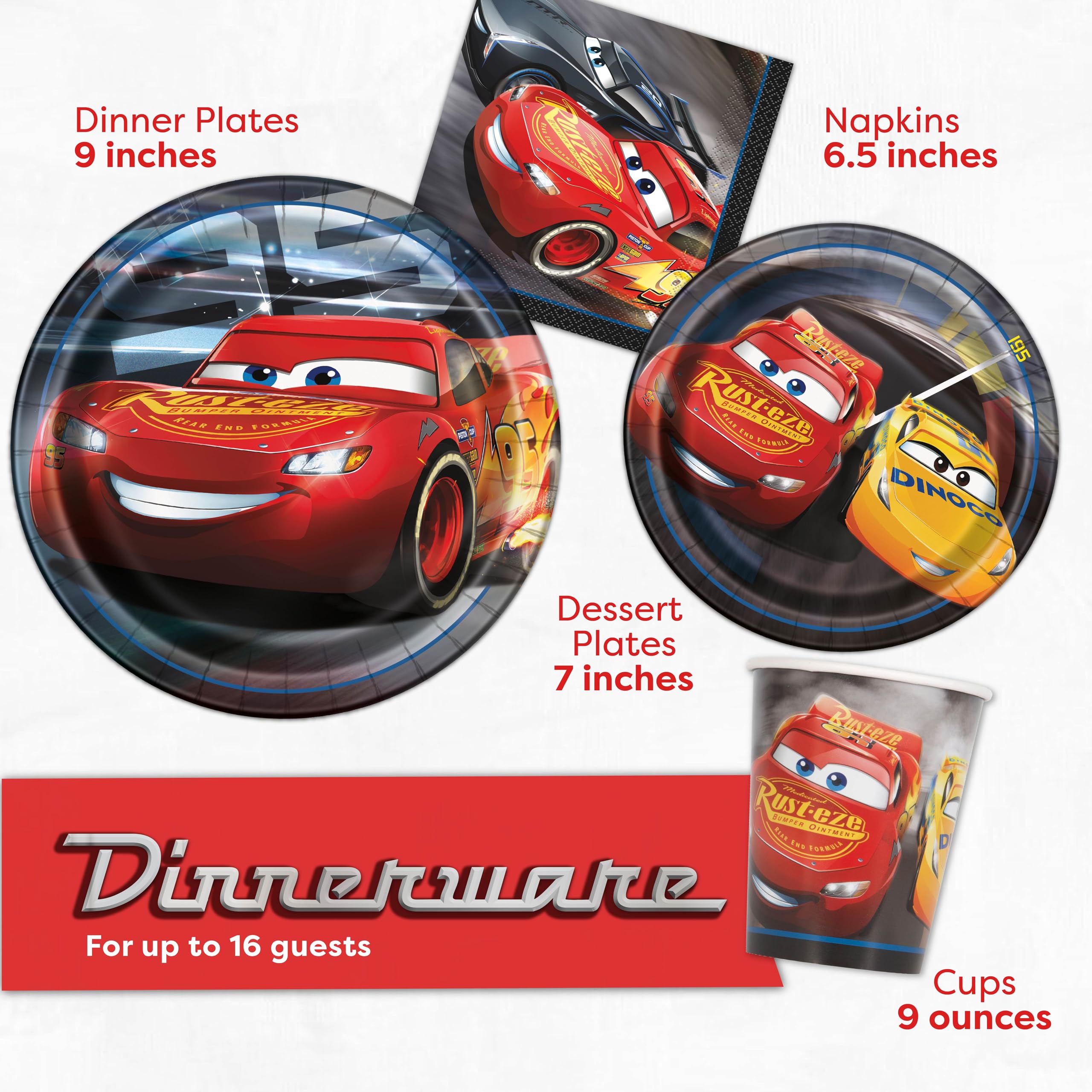 Unique Disney Cars 7-inch plates perfect for cupcakes and treats