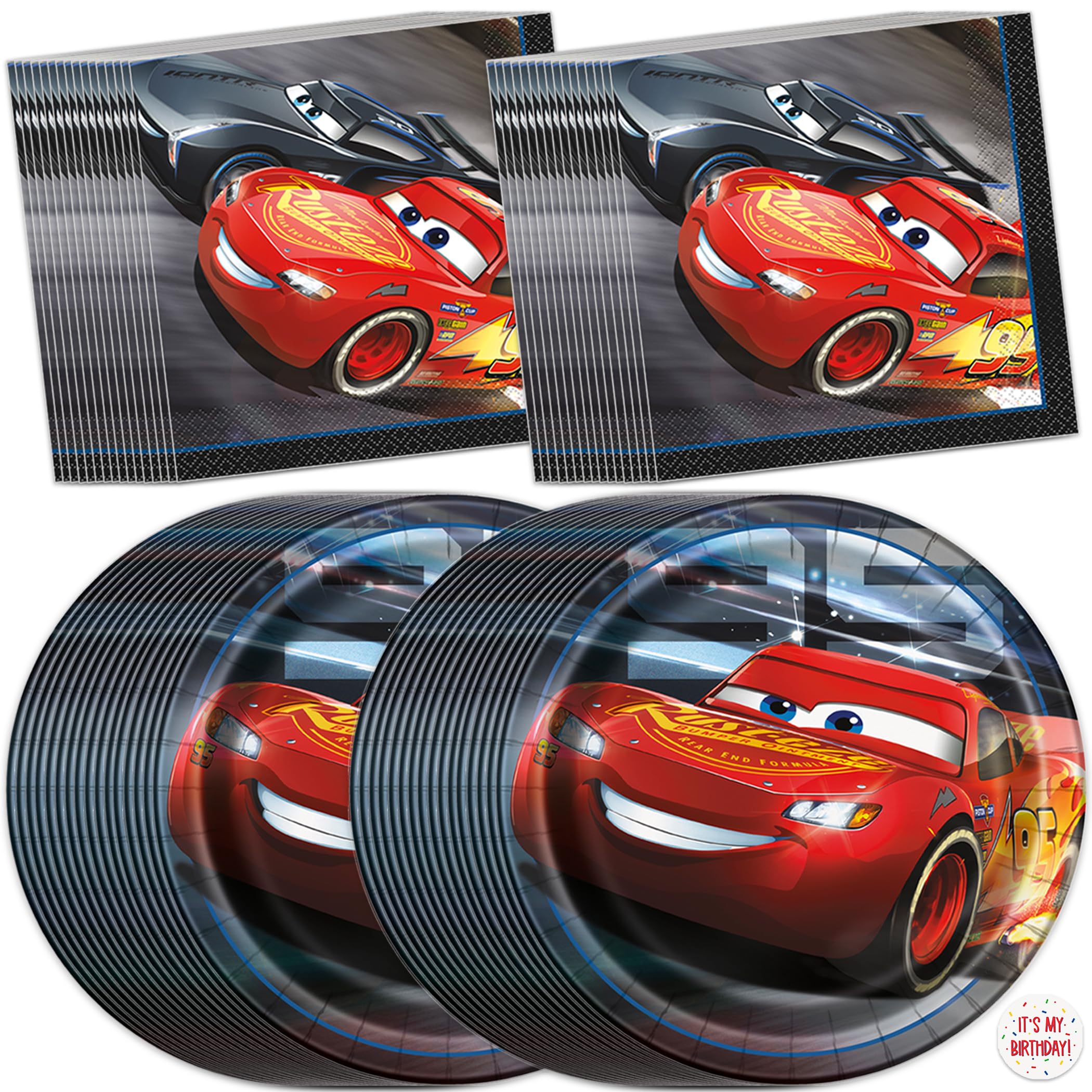 Unique Disney Cars plates 32-pack for pizza and cake service.