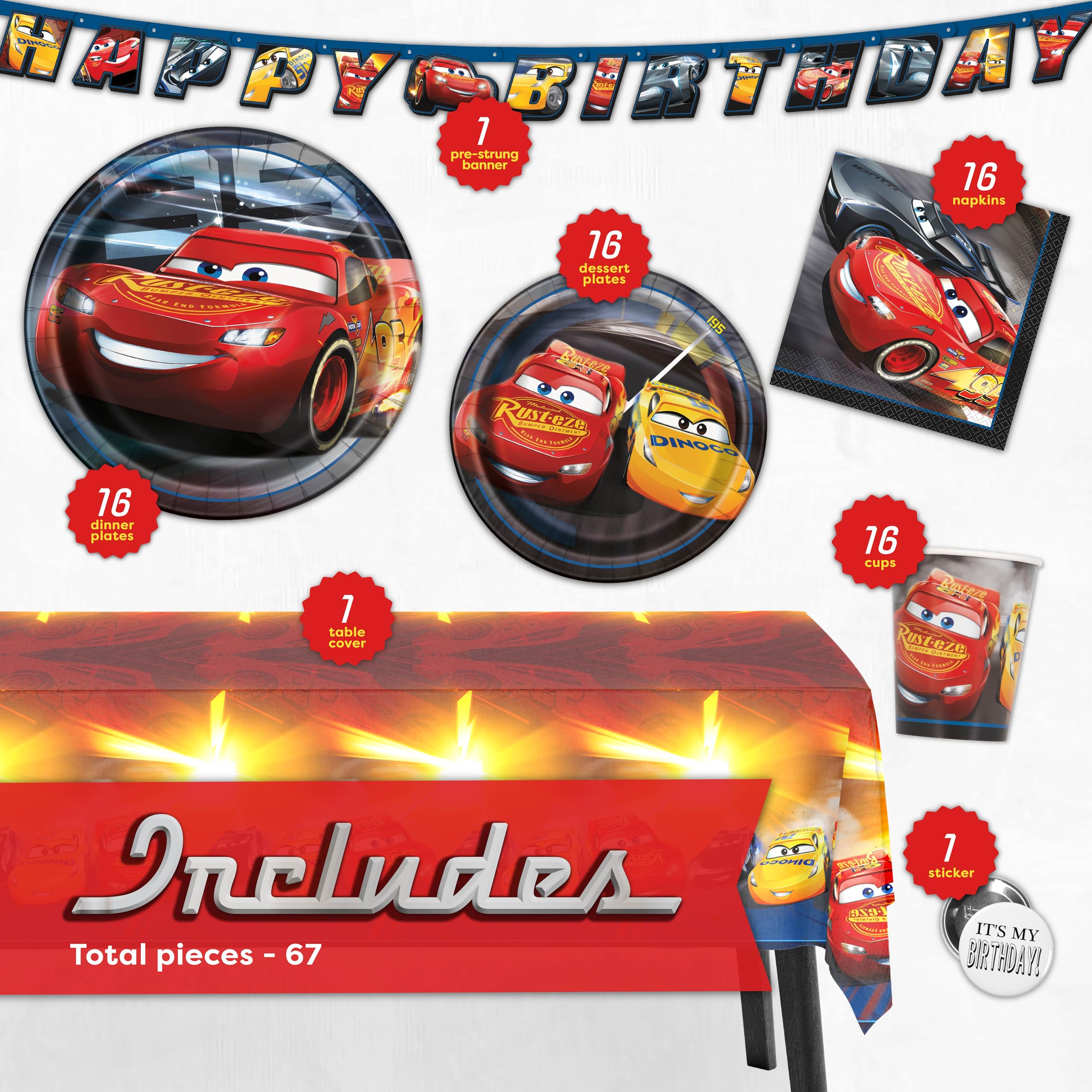Unique Disney Cars tablecloth 54x84 protects surfaces during meals