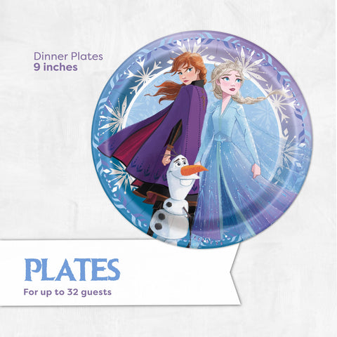 Unique Frozen party kit with licensed design for a cohesive Frozen theme.