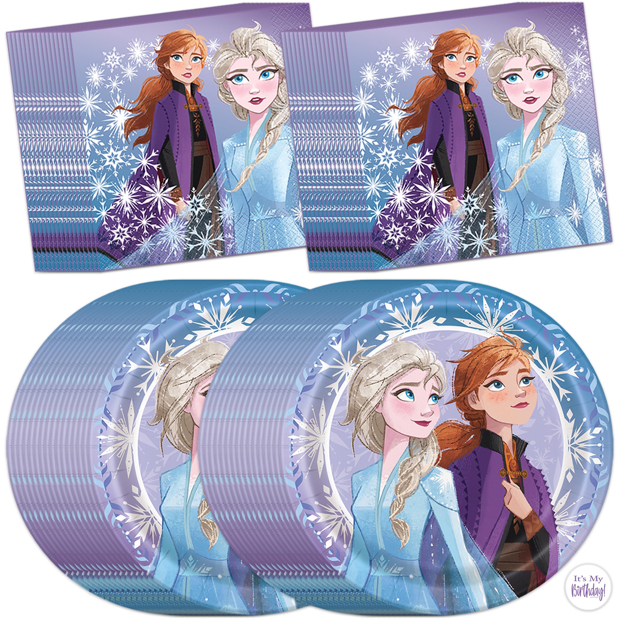 Unique Frozen plates for 32 guests, sturdy 9-inch partyware for easy serving.