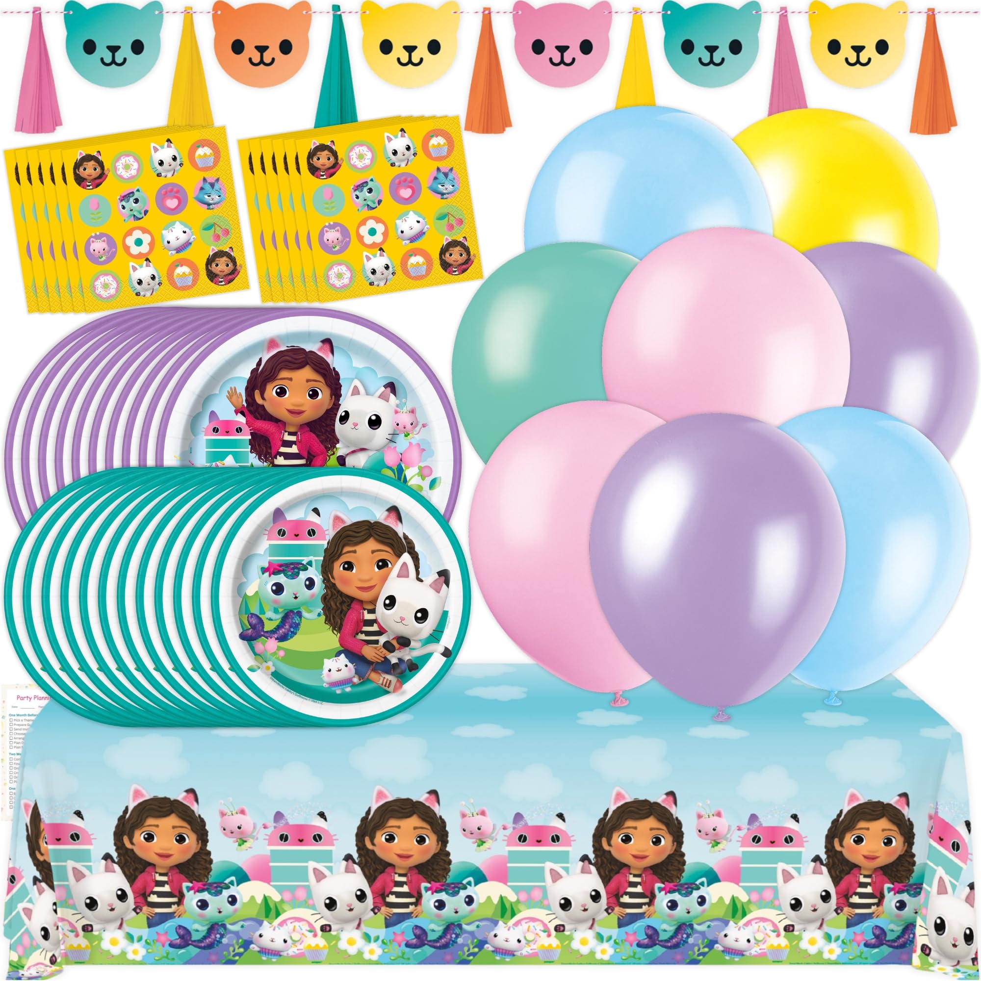 Unique Gabby Dollhouse dinner plates for a vibrant party table
