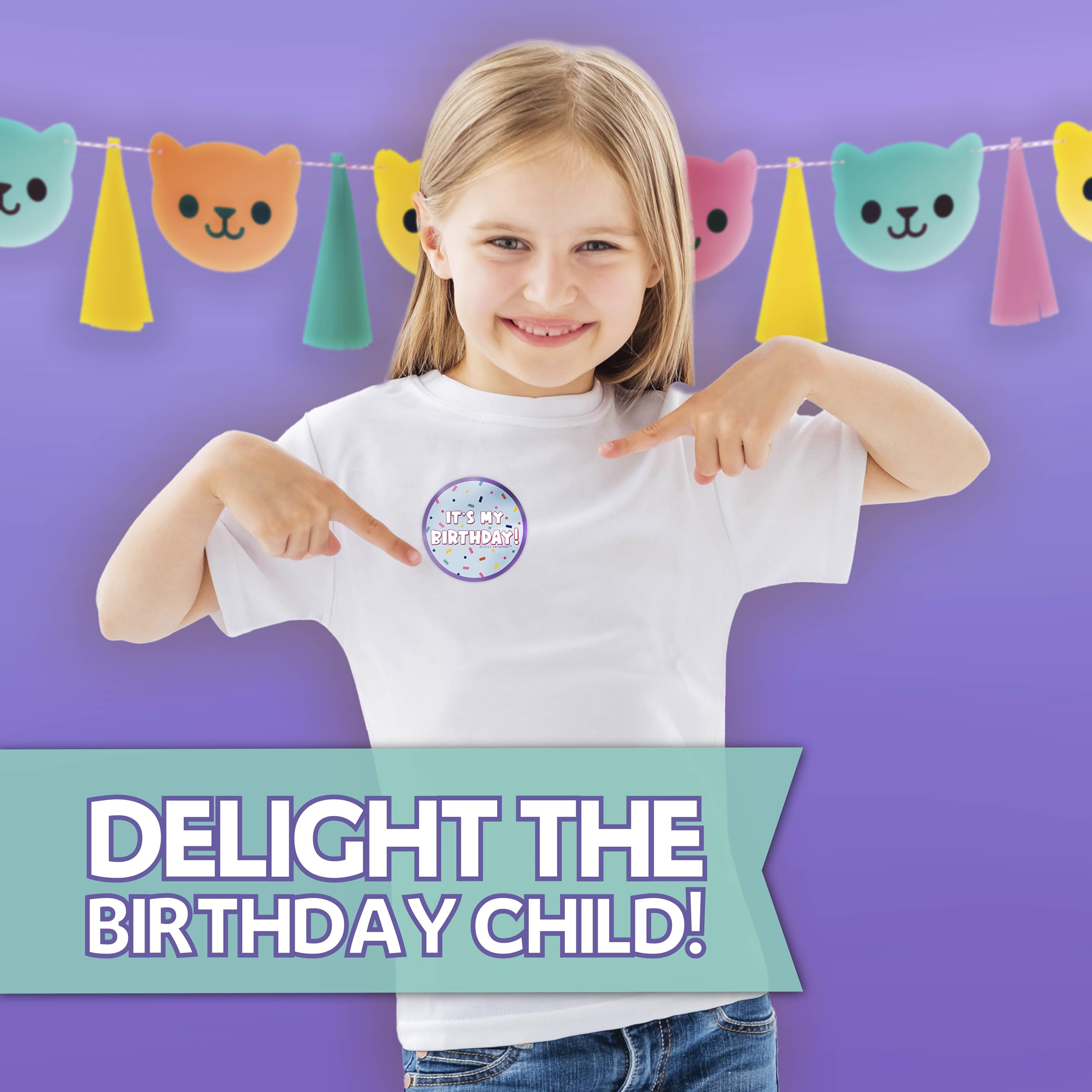 Unique Gabby Dollhouse sticker adds playful birthday detail for guests' keepsakes.