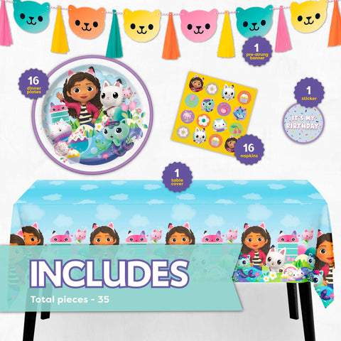 Unique Gabby Dollhouse tablecloth 54x84 protects surfaces during celebration.