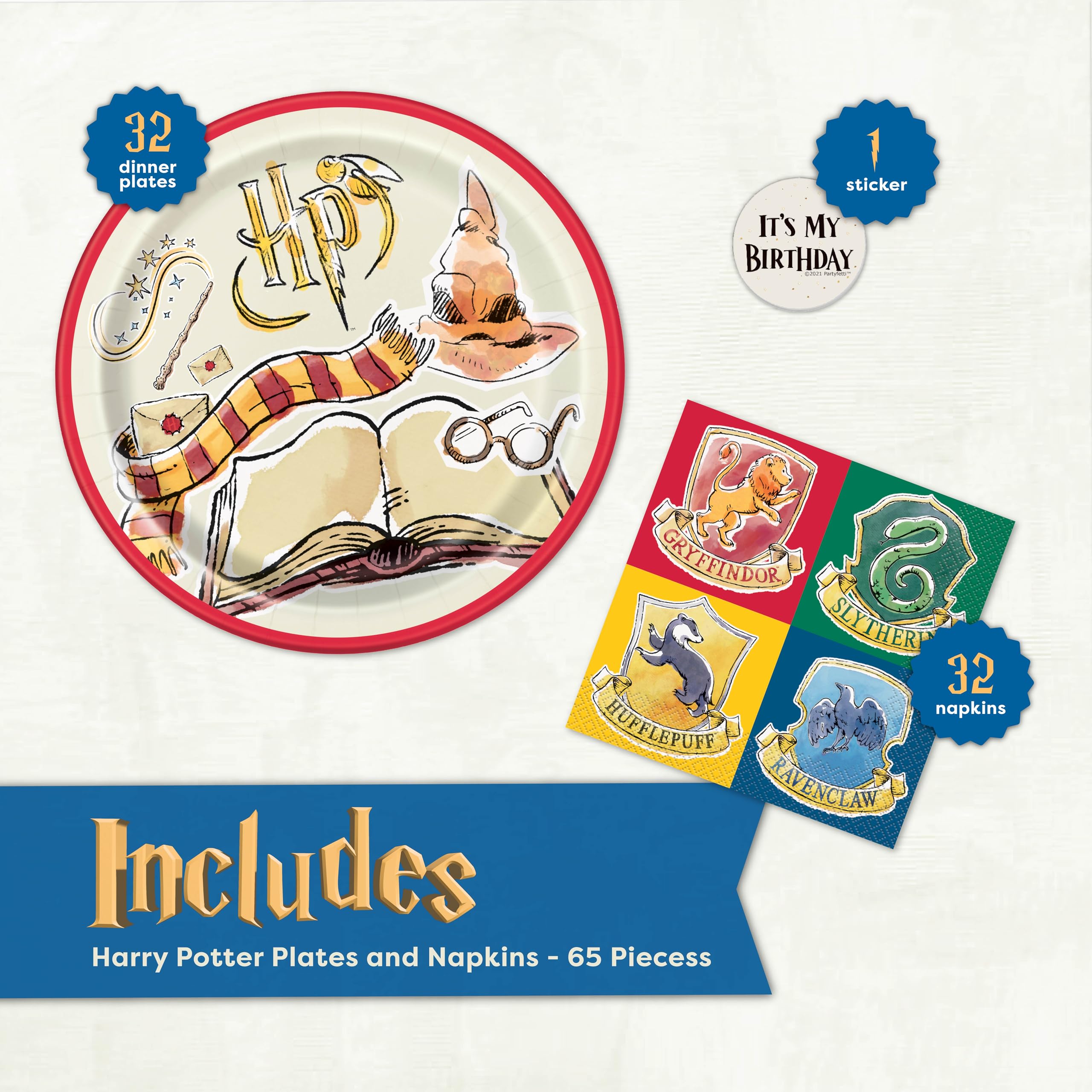 Unique Harry Potter napkins (6.5-inch) for quick cleanups and magical table setting.