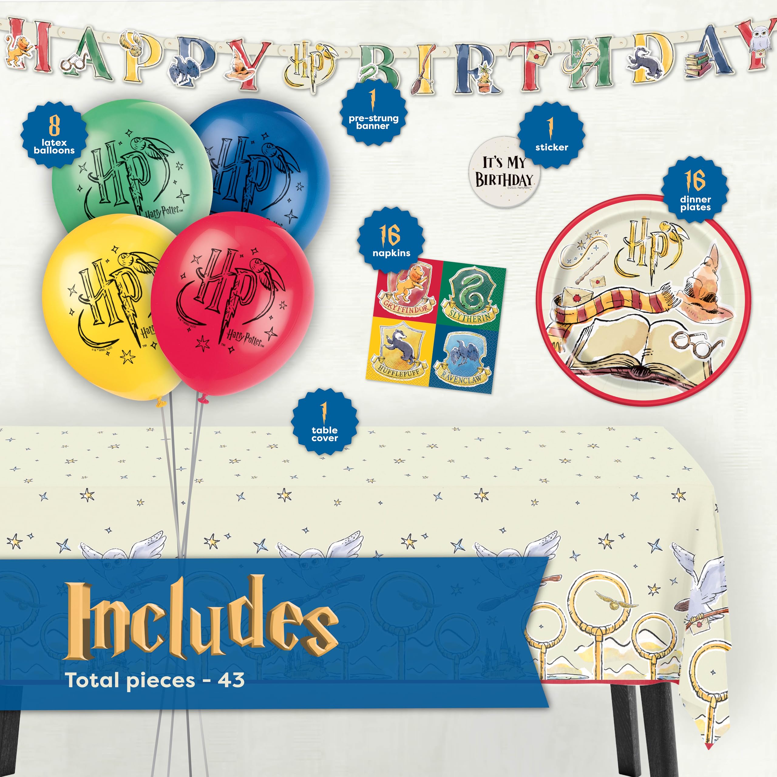 Unique Harry Potter tablecloth 54x84 creates a sturdy party surface