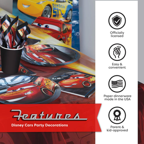 Unique heavy-duty Cars tableware supports party servings.