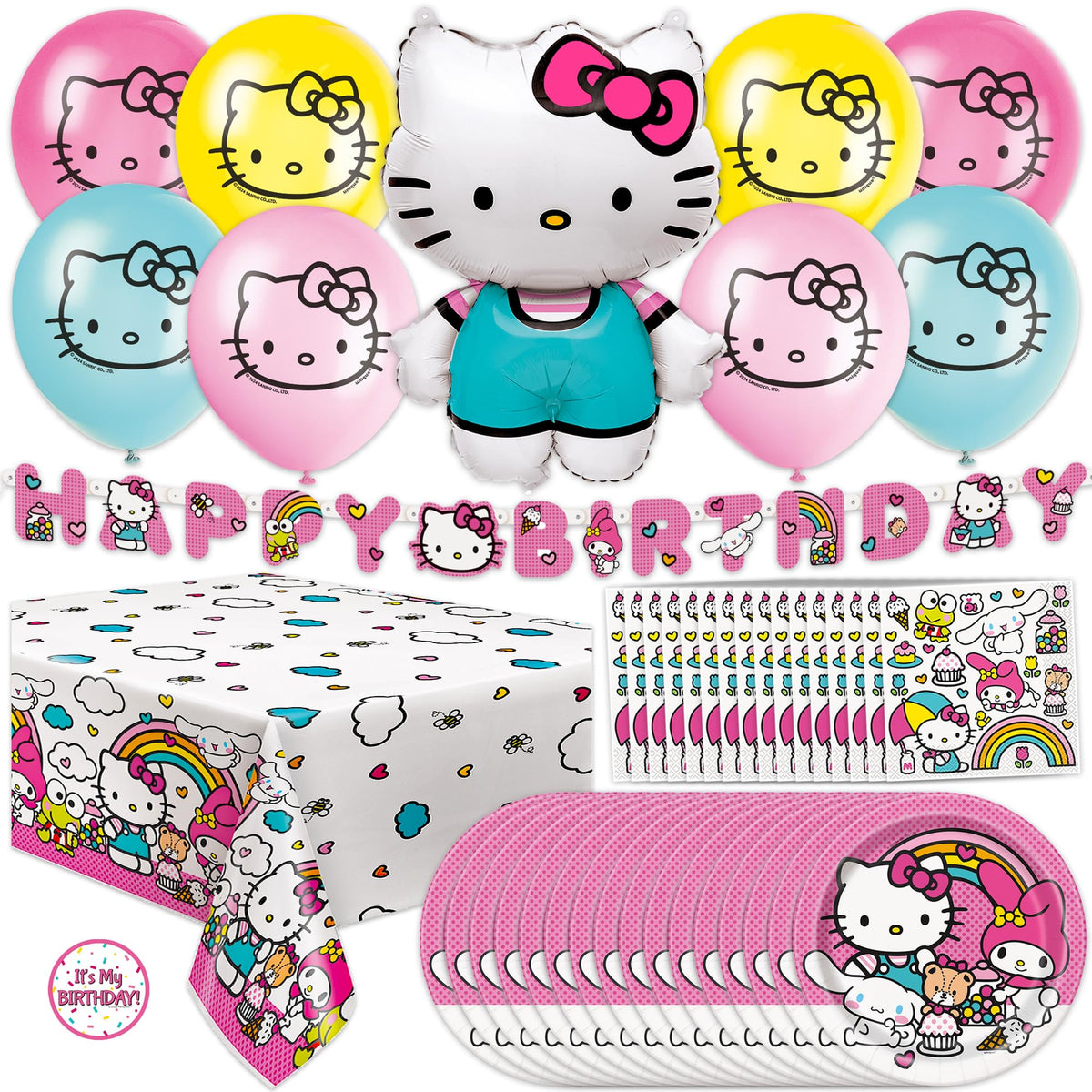 Unique Hello Kitty 25-inch balloon serves as a bold party centerpiece