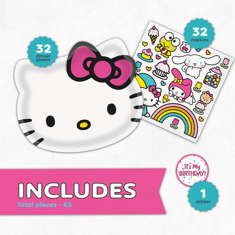 Unique Hello Kitty birthday napkins add cute flair and quick cleanups.