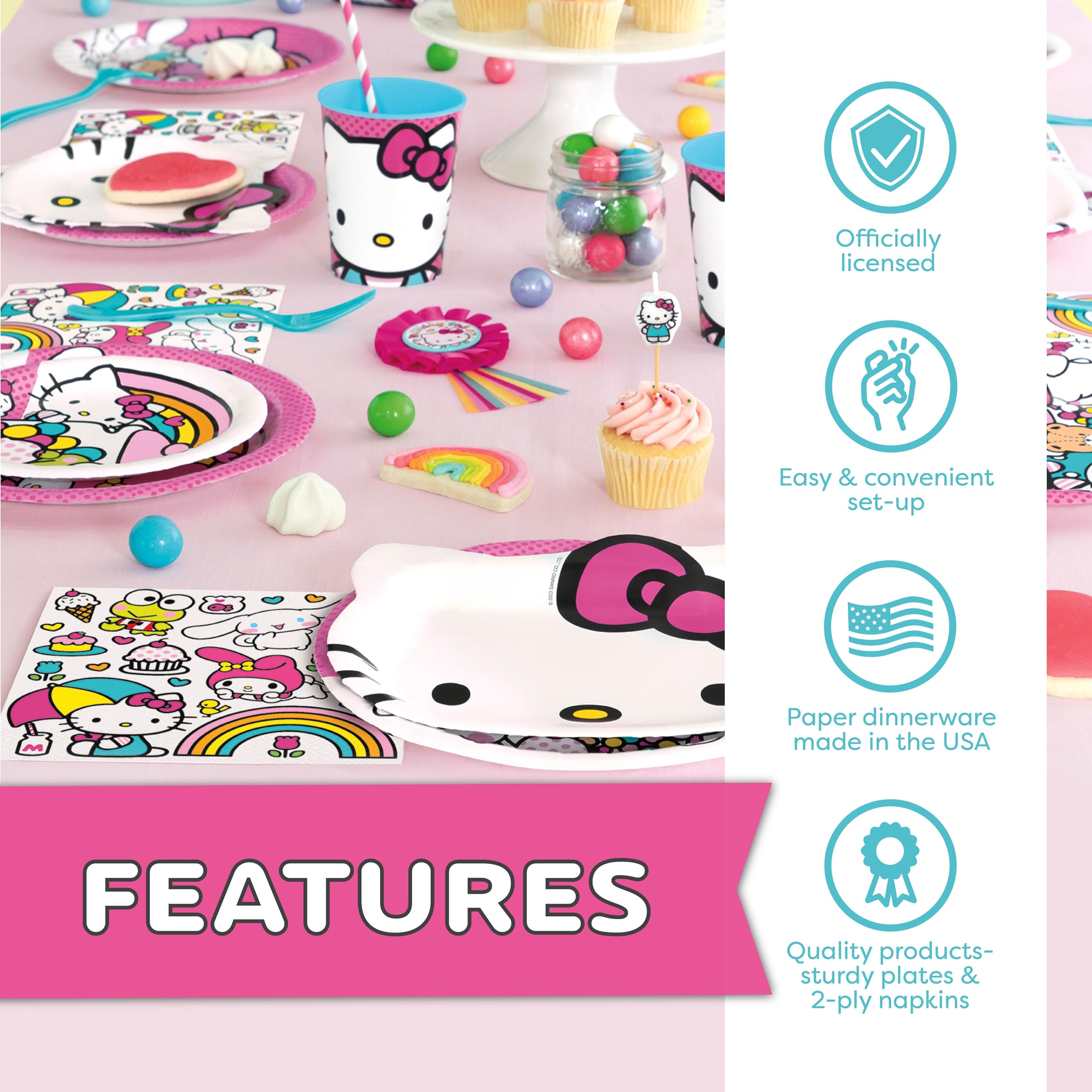 Unique Hello Kitty cups for beverages with playful party vibe
