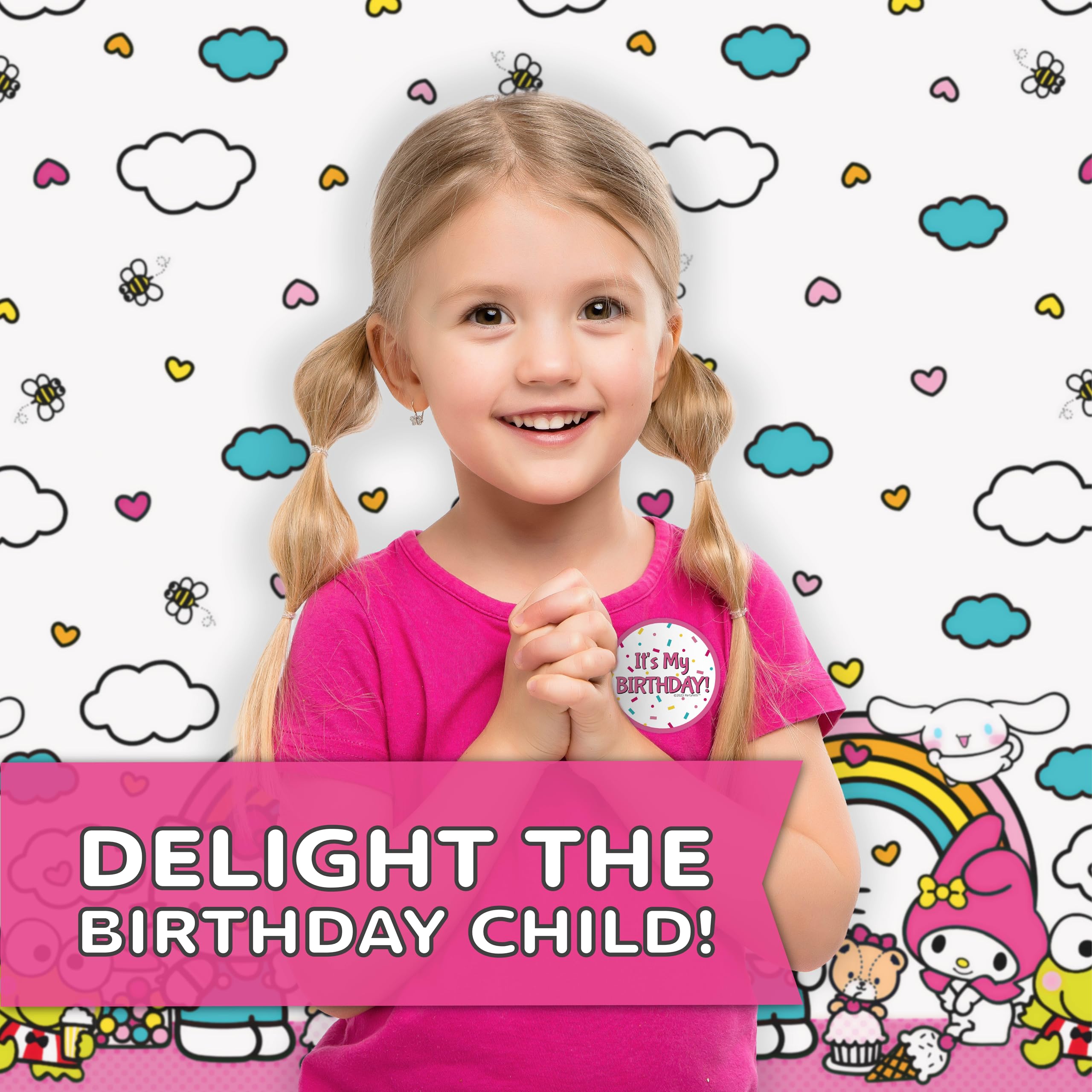 Unique Hello Kitty It’s My Birthday sticker adds a celebratory touch