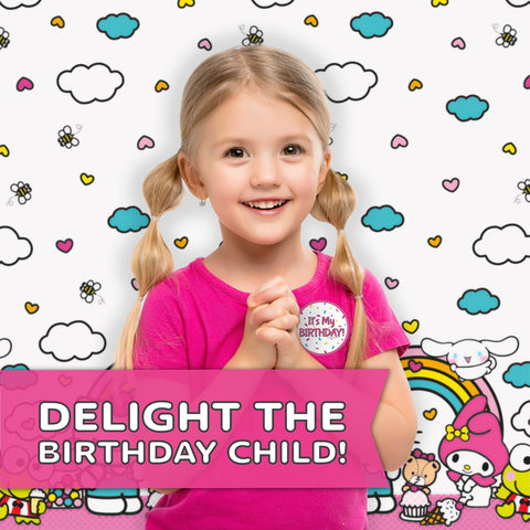 Unique Hello Kitty It’s My Birthday sticker adds a celebratory touch
