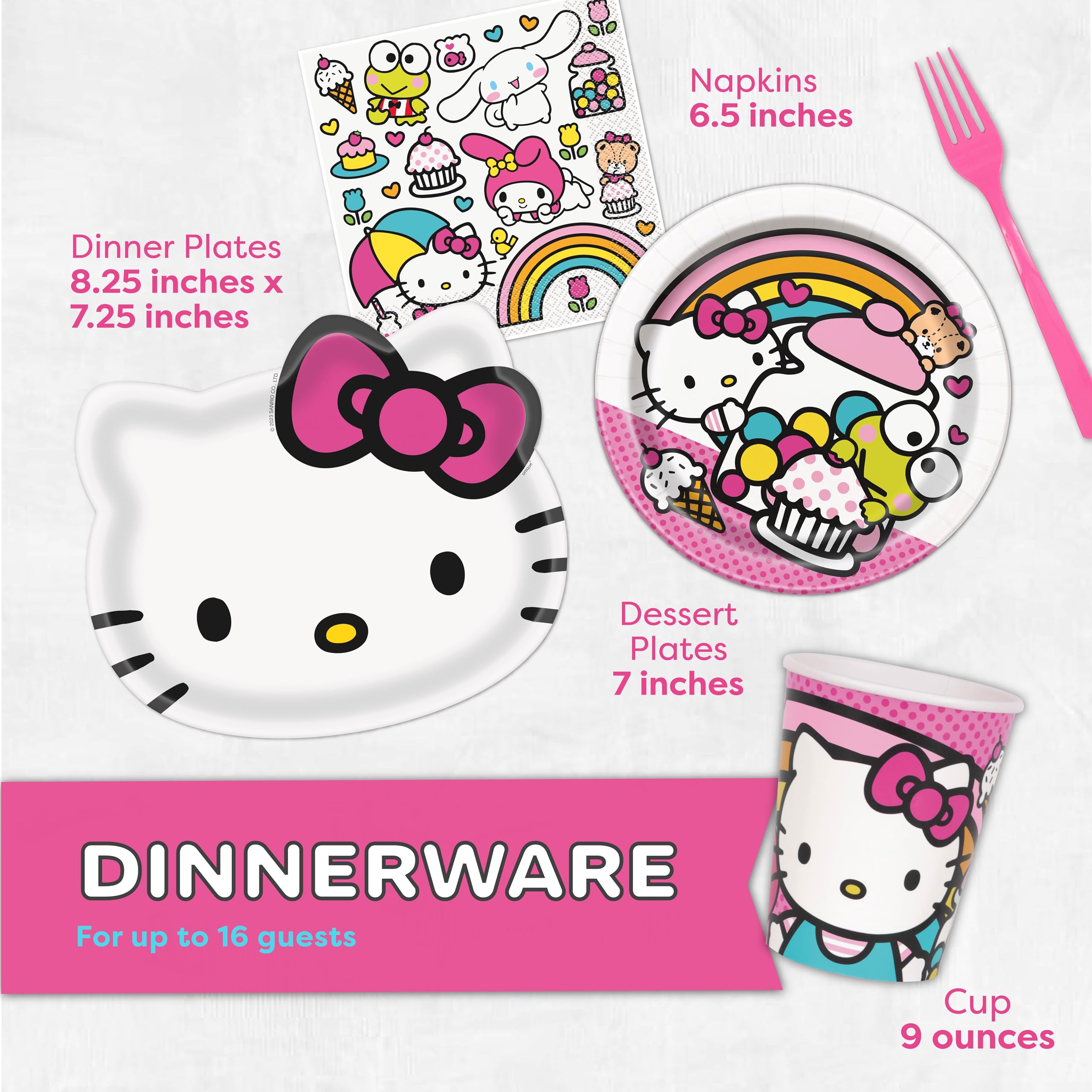 Unique Hello Kitty napkins for easy cleanup and cohesive styling