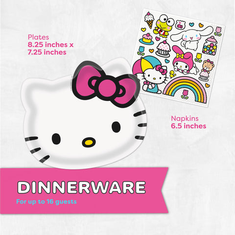 Unique Hello Kitty plates for meals and snacks at the celebration