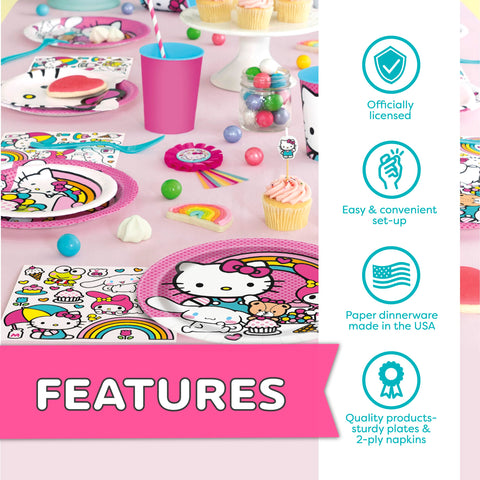 Unique Hello Kitty 9-inch plates support pizza and cake servings