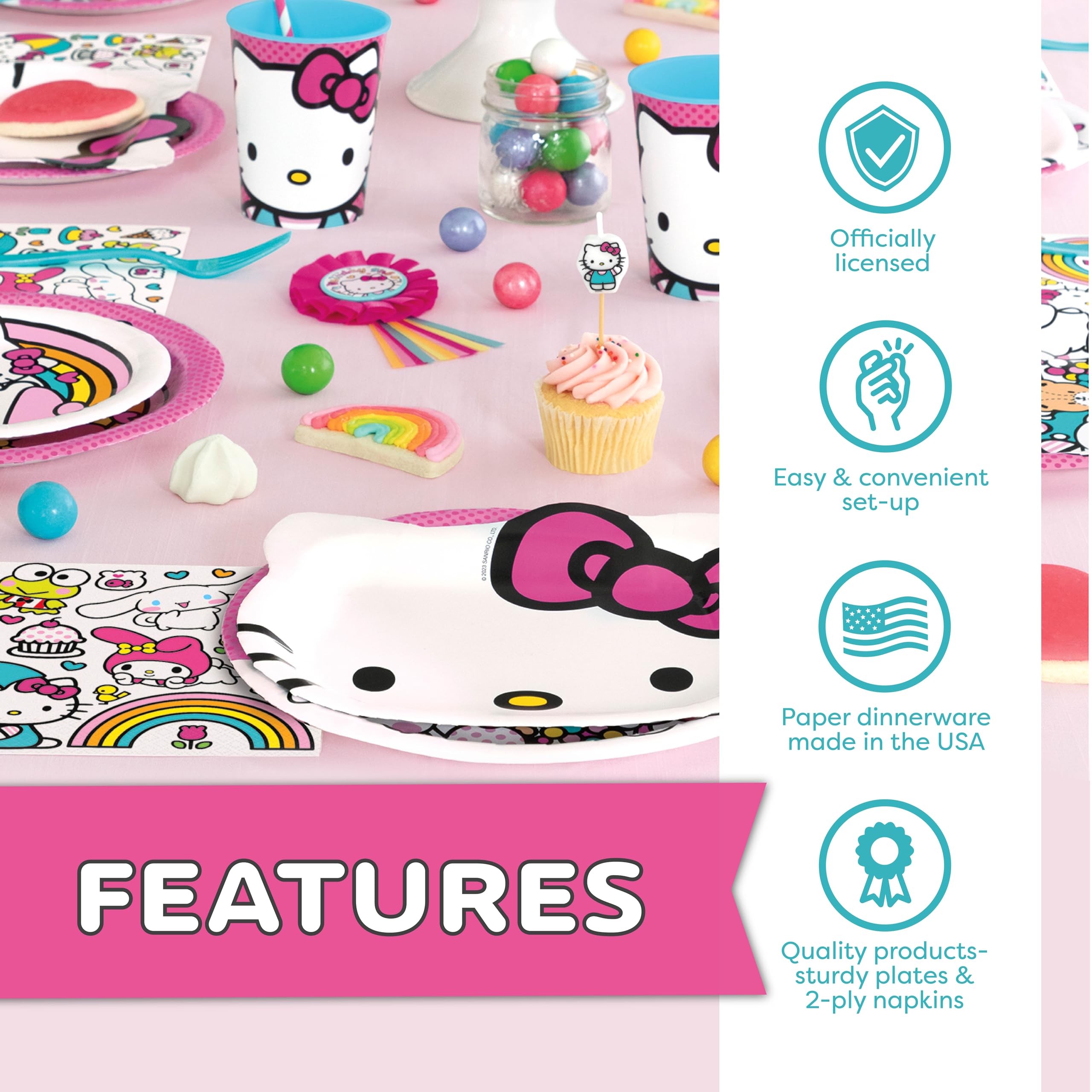 Unique Hello Kitty tableware keeps meals tidy and on-theme.
