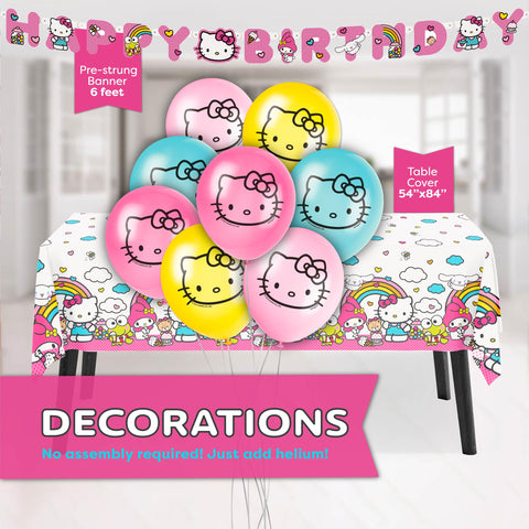 Unique Hello Kitty tablecloth protects surfaces and unifies the theme