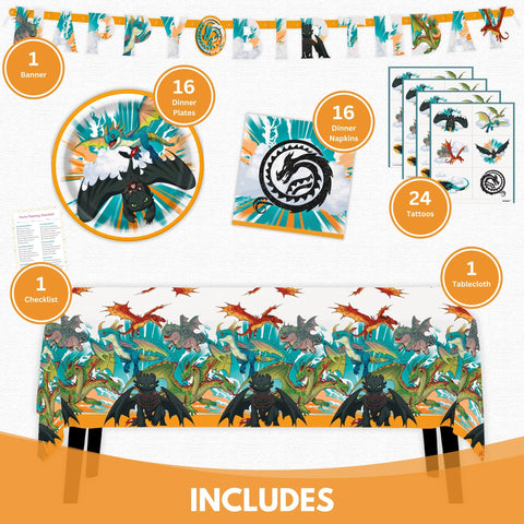 Unique HTTYD plates 16 sturdy dinnerware for meals and desserts