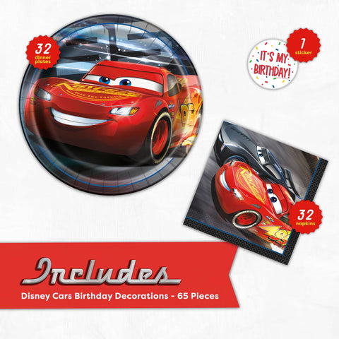 Unique Lightning McQueen plates—sturdy partyware for kid meals.