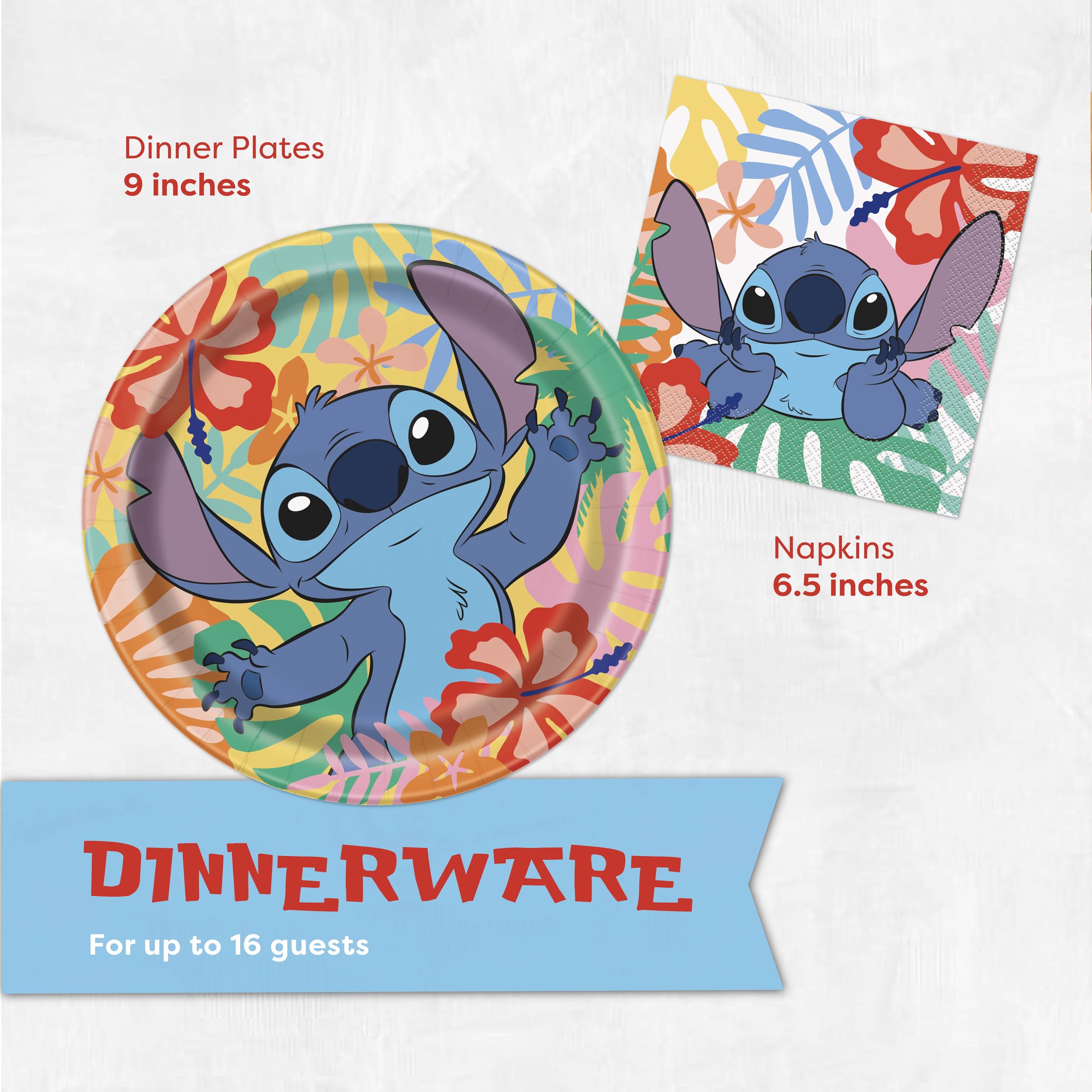 Unique Lilo Stitch napkins, 6.5 inches, help manage spills and messes.