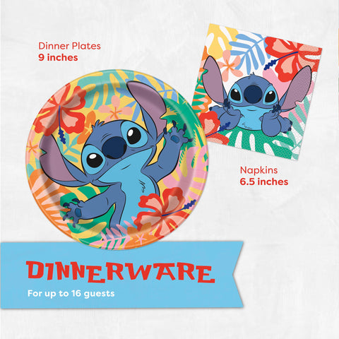 Unique Lilo Stitch napkins, 6.5 inches, help manage spills and messes.