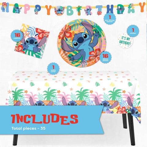 Unique Lilo Stitch table cover with vibrant design for easy cleanup.