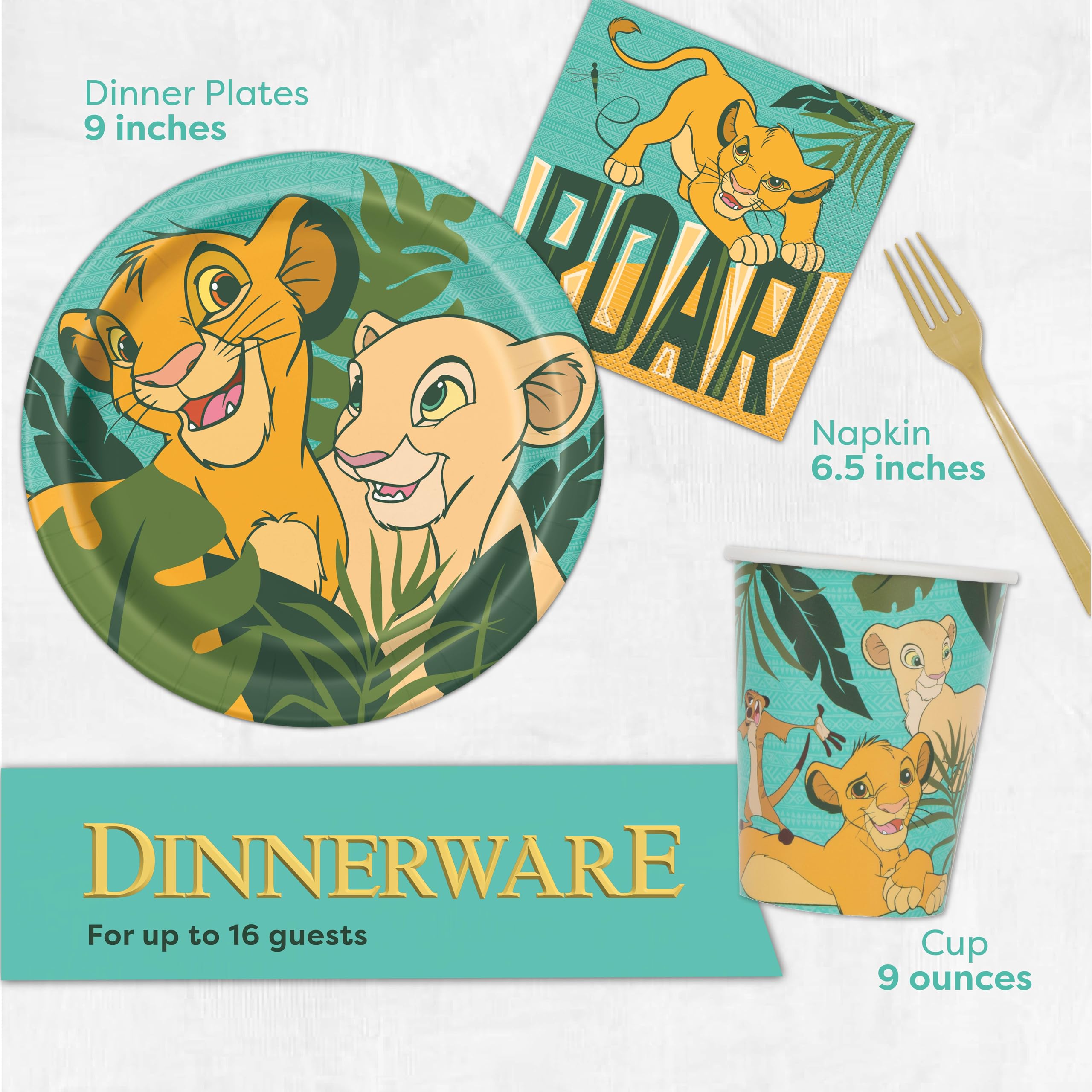 Unique Lion King napkins help clean spills during kid-friendly celebrations.