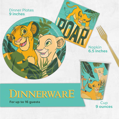 Unique Lion King napkins help clean spills during kid-friendly celebrations.