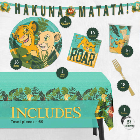 Unique Lion King table cover protects surfaces while party vibes shine.