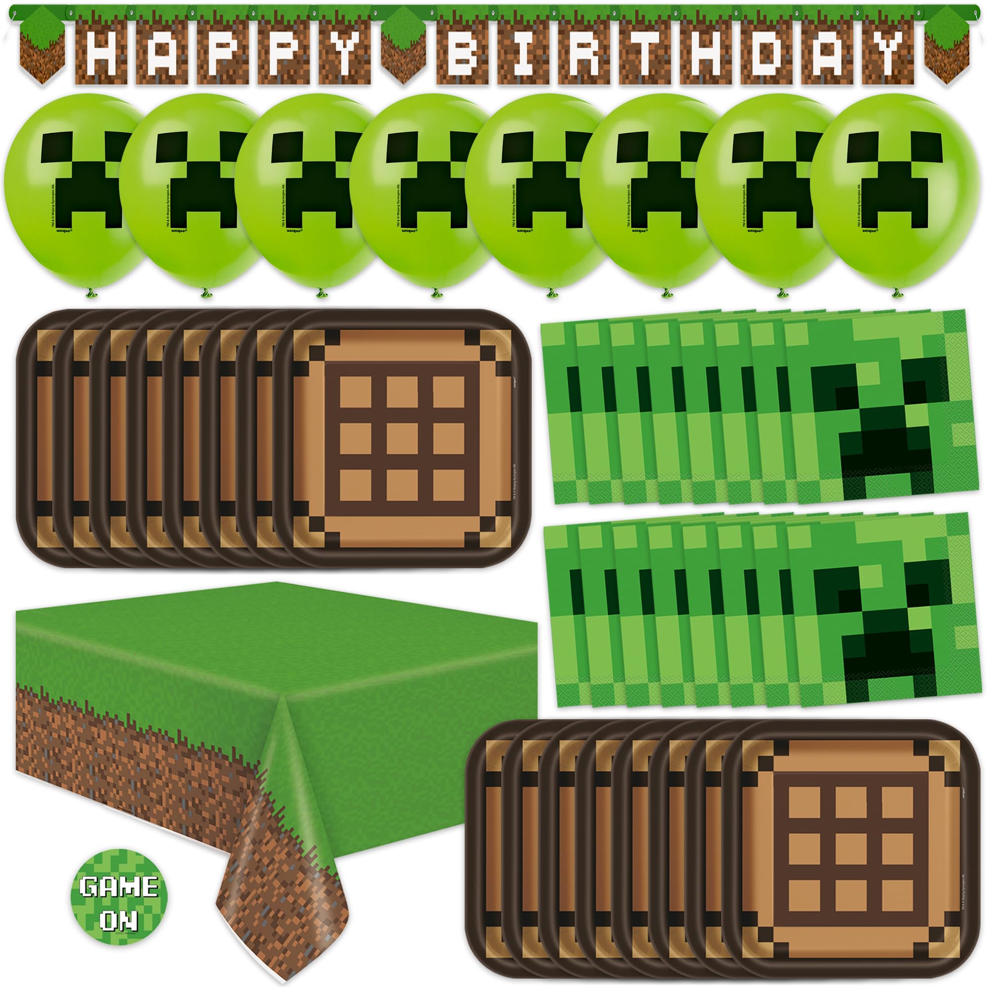 Unique Minecraft birthday banner elevates party decor with iconic vibes.
