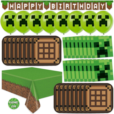 Unique Minecraft birthday banner elevates party decor with iconic vibes.